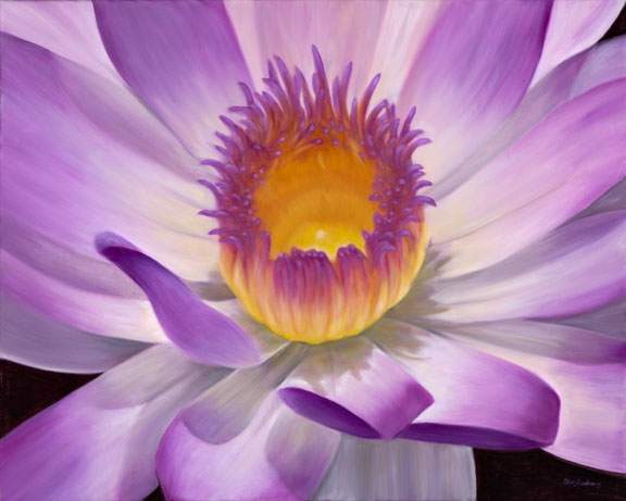 Inside the Waterlily Oil on Canvas